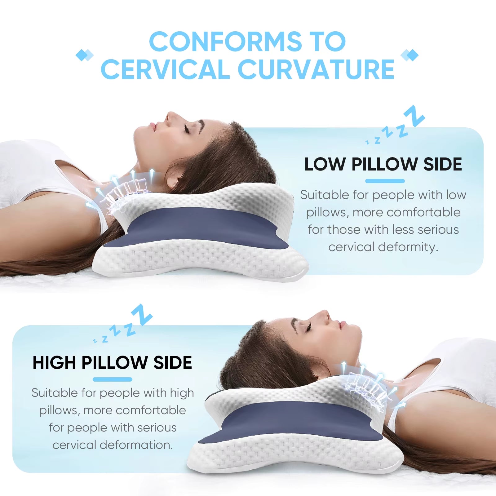 SleepAlign™ — Orthopedic Contour Memory Foam Neck Pillow
