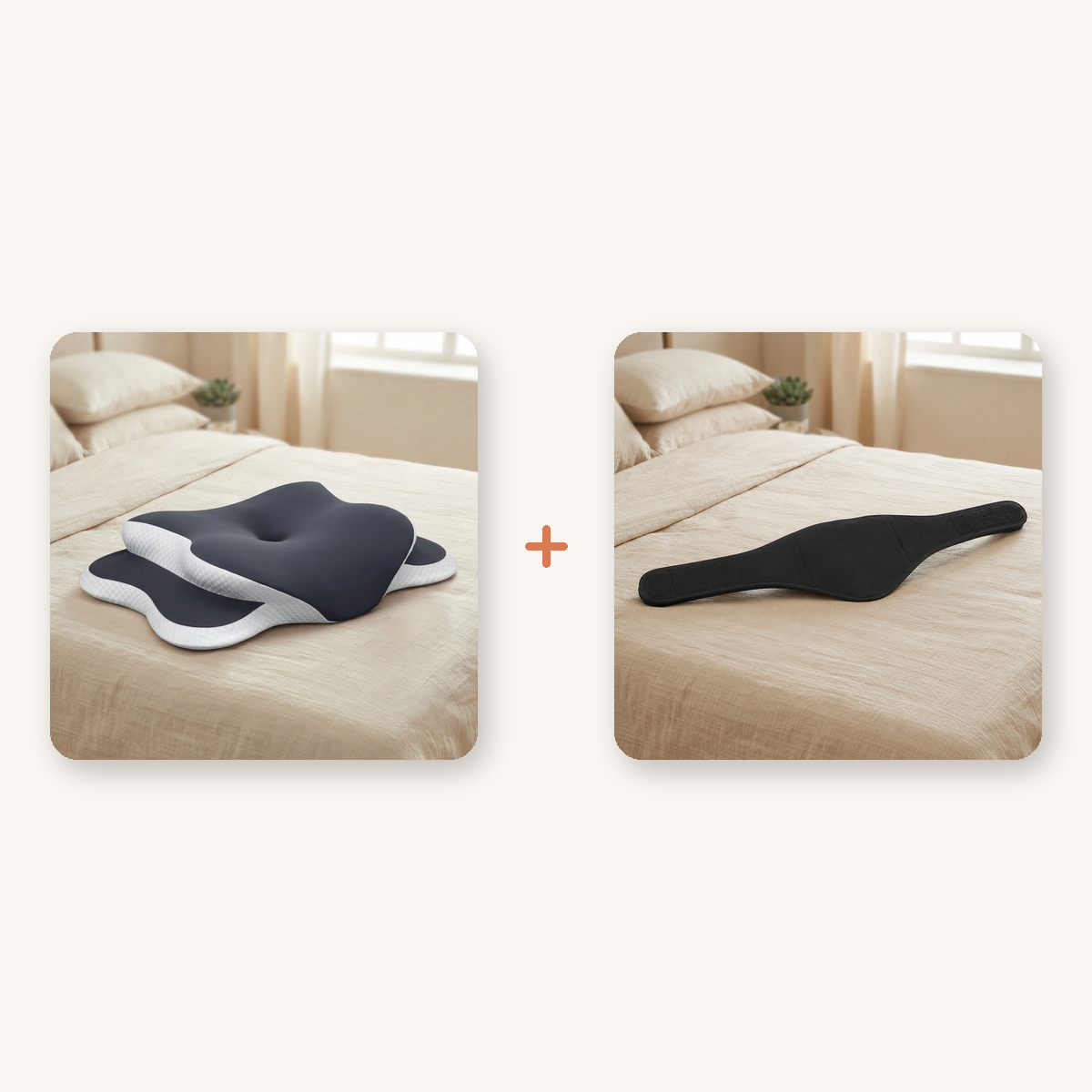 Restful Sleep Kit — cervical pillow and self-heating neck wrap