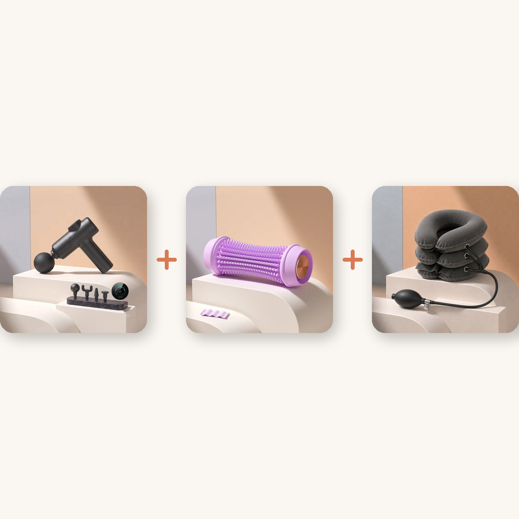 Sport Recovery Kit — massage gun, foot roller, traction collar