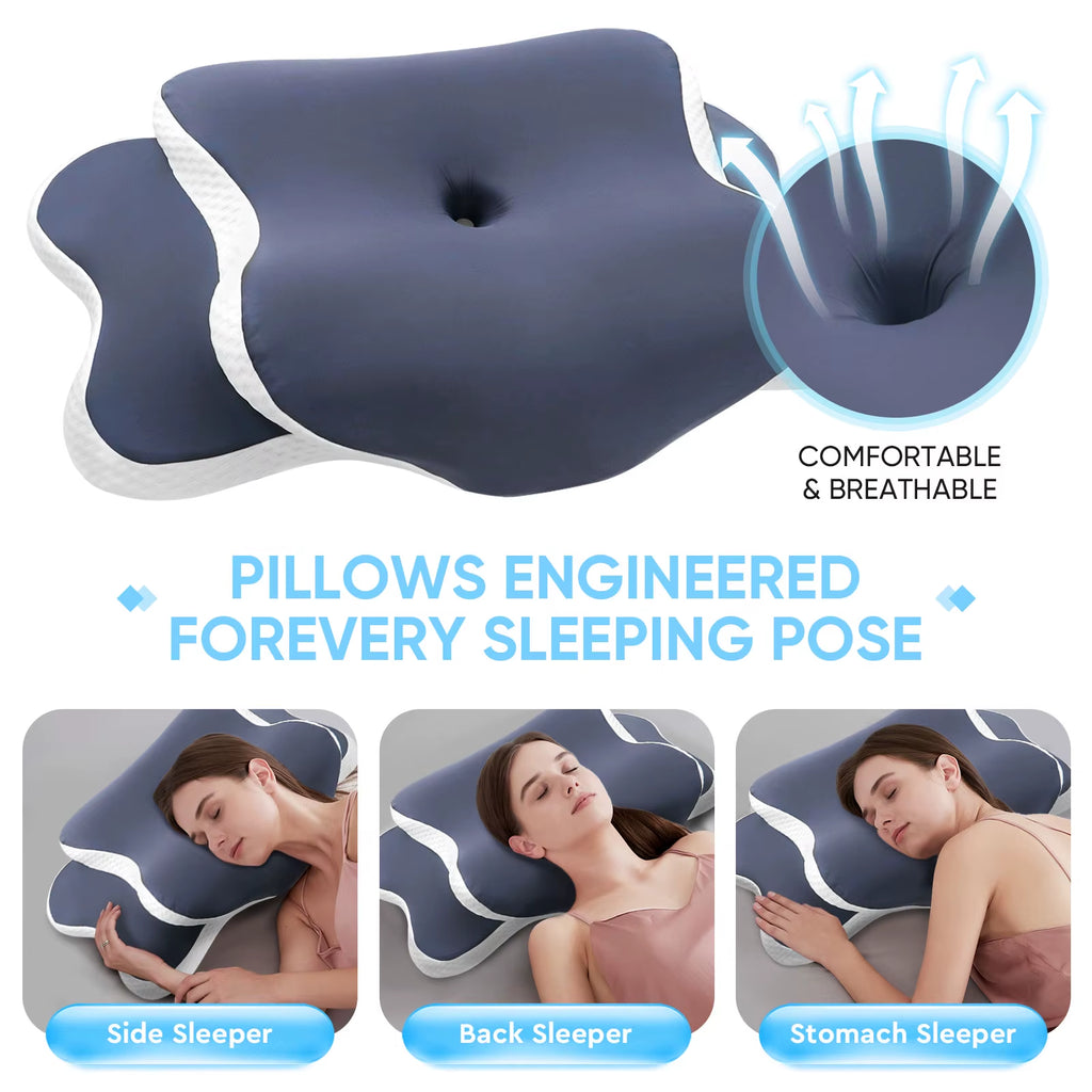 SleepAlign™ — Orthopedic Contour Memory Foam Neck Pillow