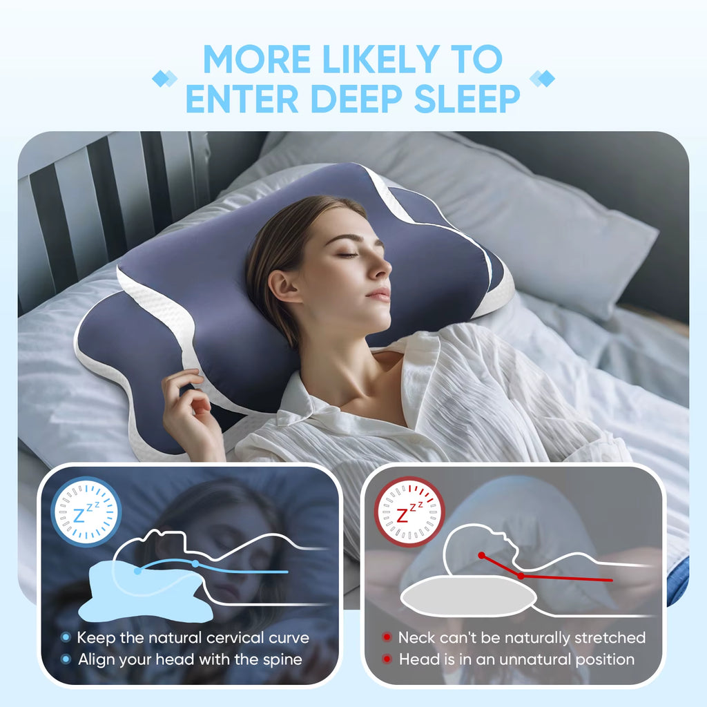 SleepAlign™ — Orthopedic Contour Memory Foam Neck Pillow