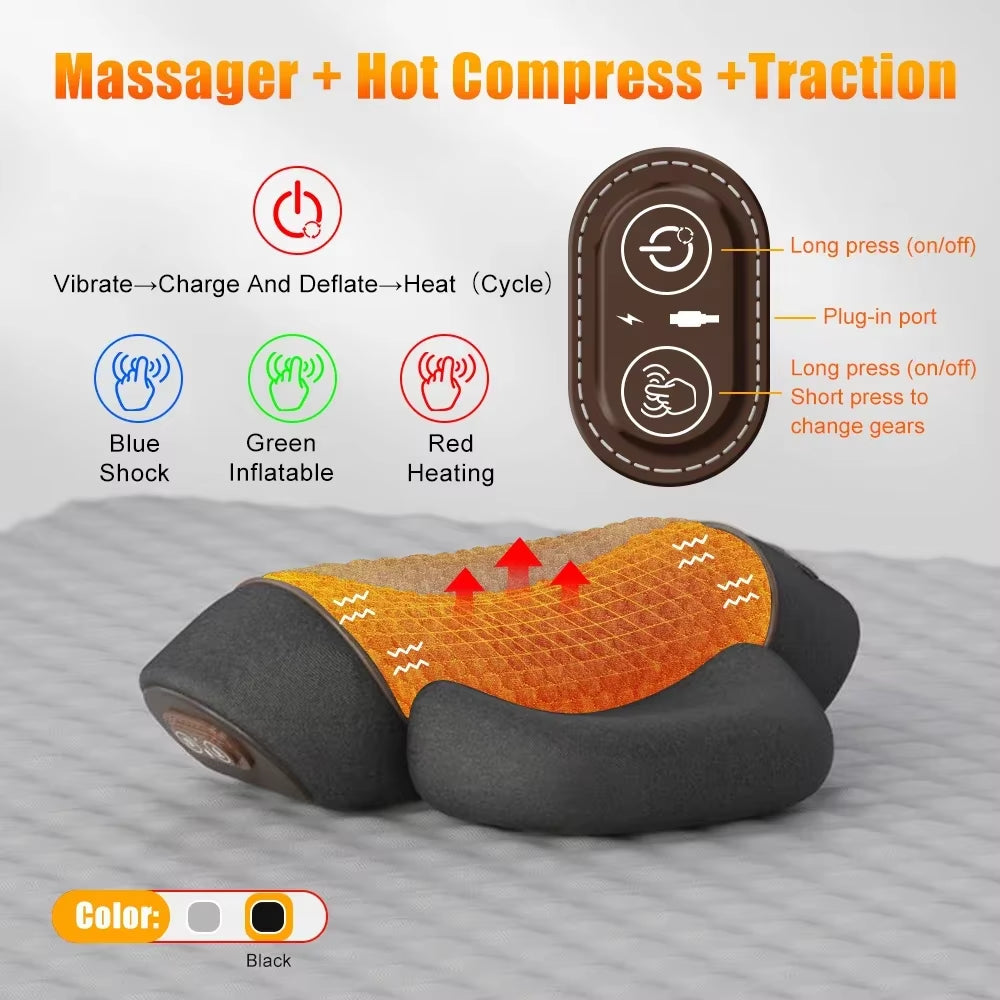Neckease Pro - Cervical Traction Neck Massager (Heat + EMS)